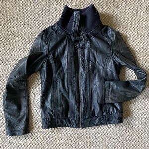 Women leather bike jacket S